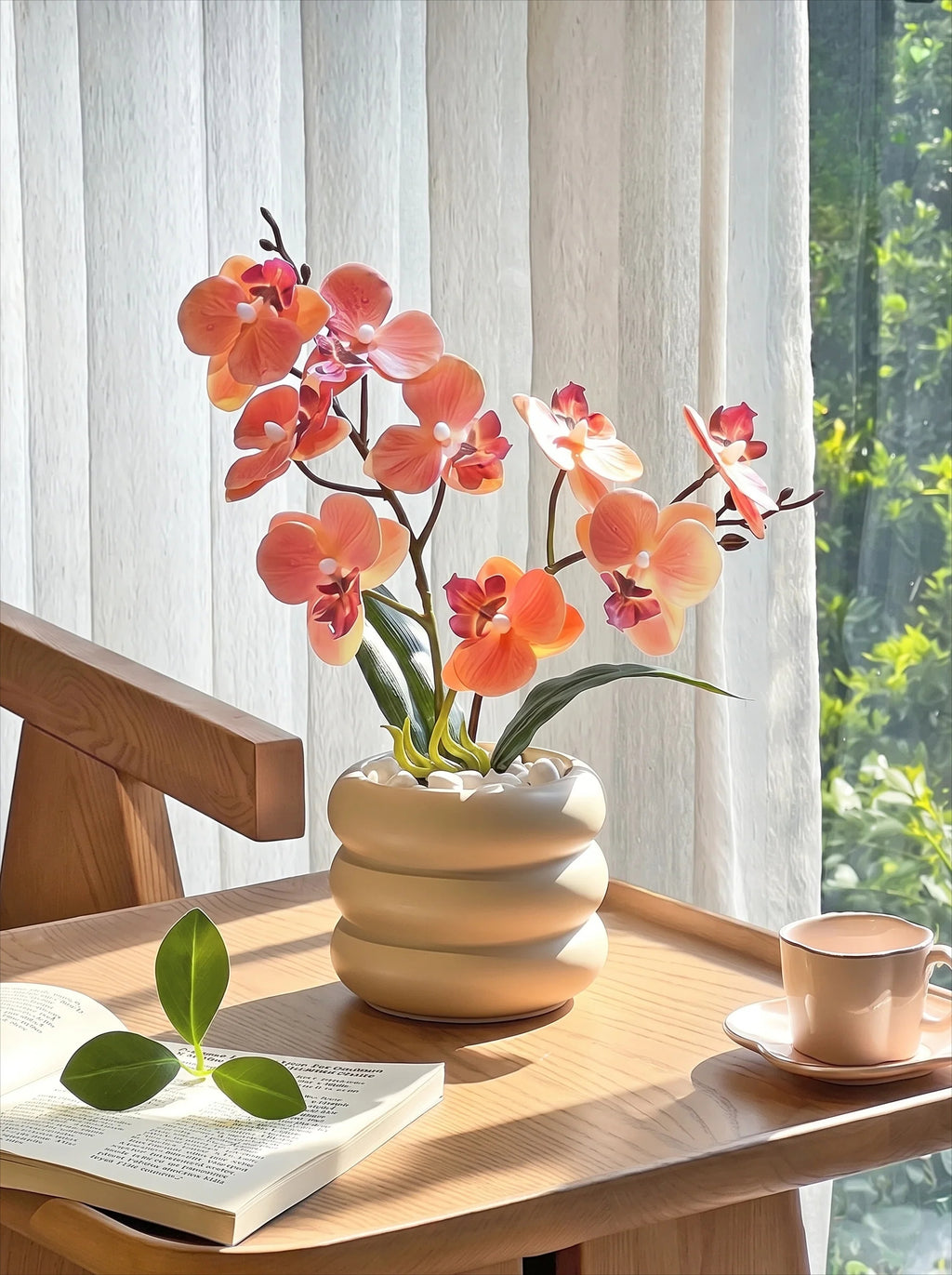 Sanftes Korallenrosa Phalaenopsis Künstliches Blumenarrangement