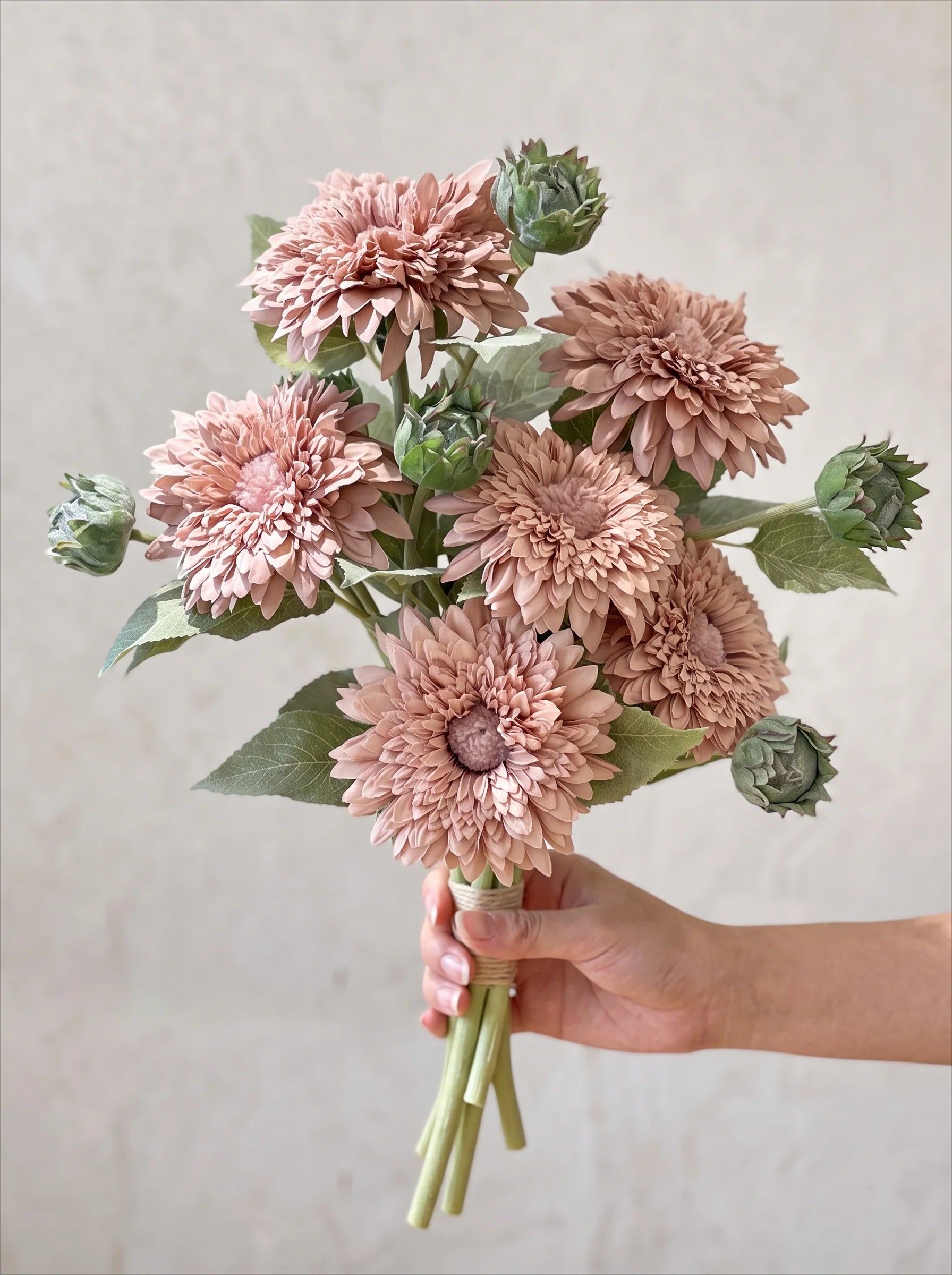 Vintage Fluffy Sunflower Faux Floral Arrangement