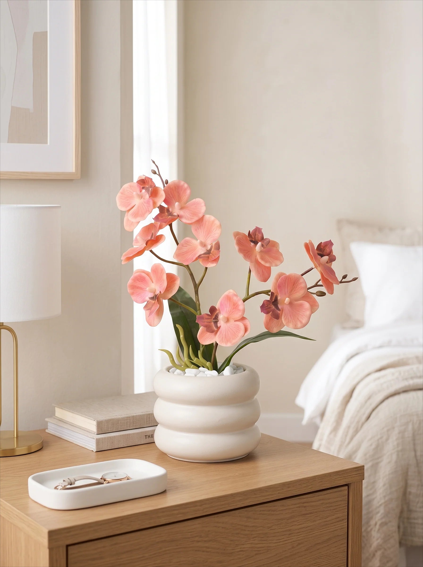 Sanftes Korallenrosa Phalaenopsis Künstliches Blumenarrangement