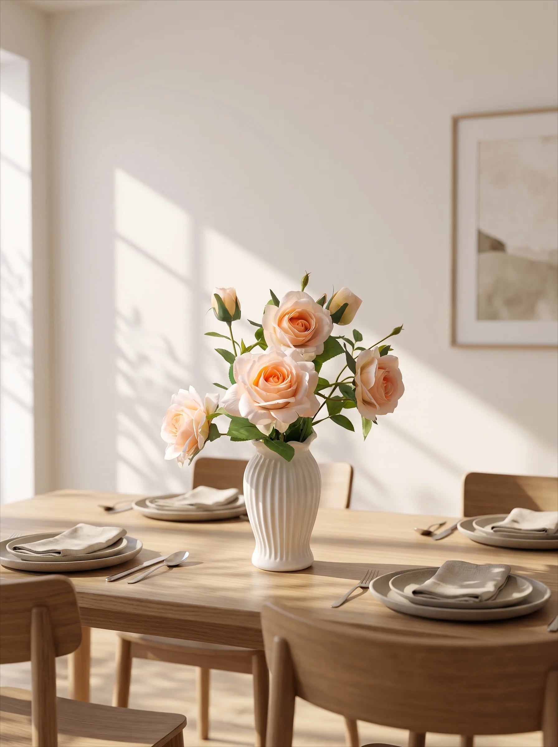 Ethereales Rosenblüten-Ensemble Kunstblumenarrangement