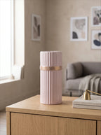 Ribbed Cylinder Vase - Pink