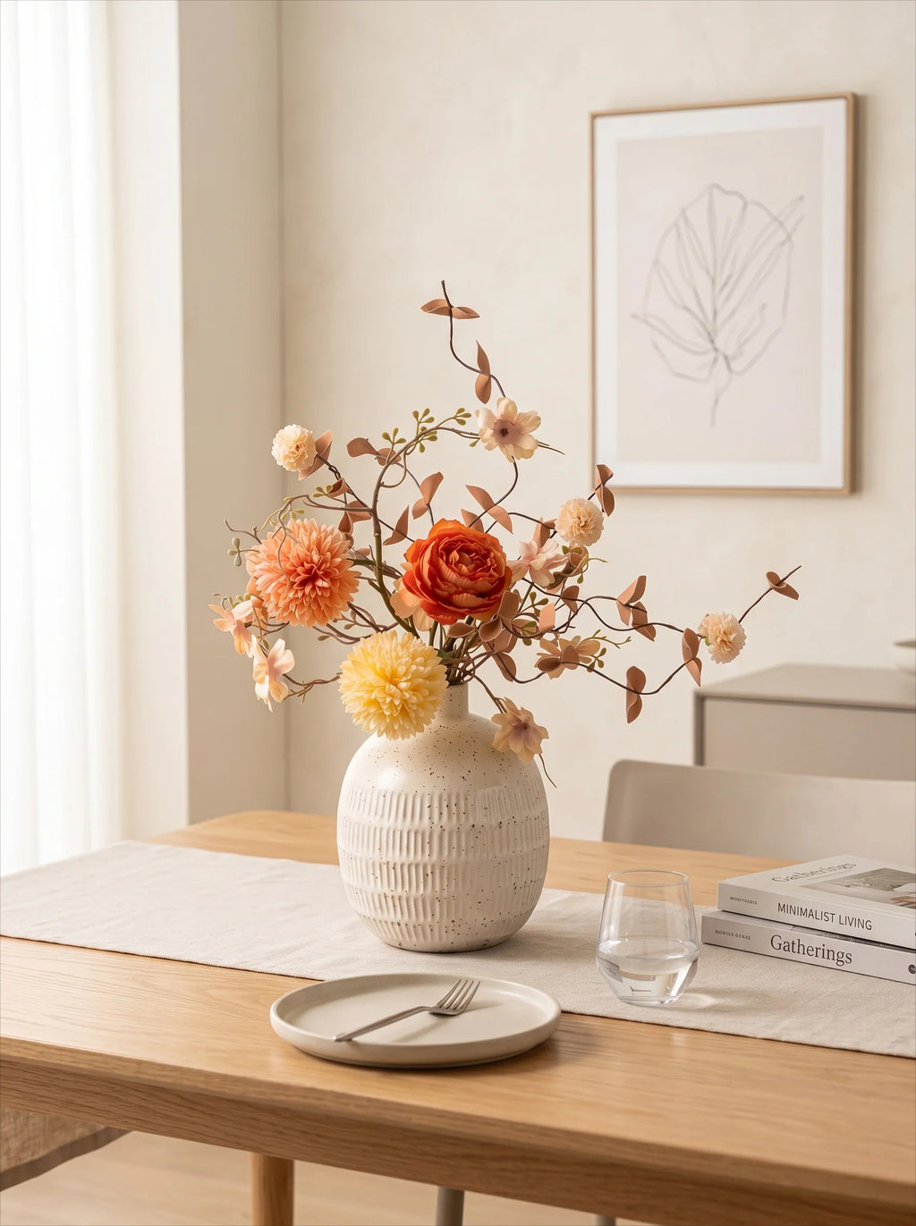 Künstliches Blumenarrangement Herbst Sphärische Blüte