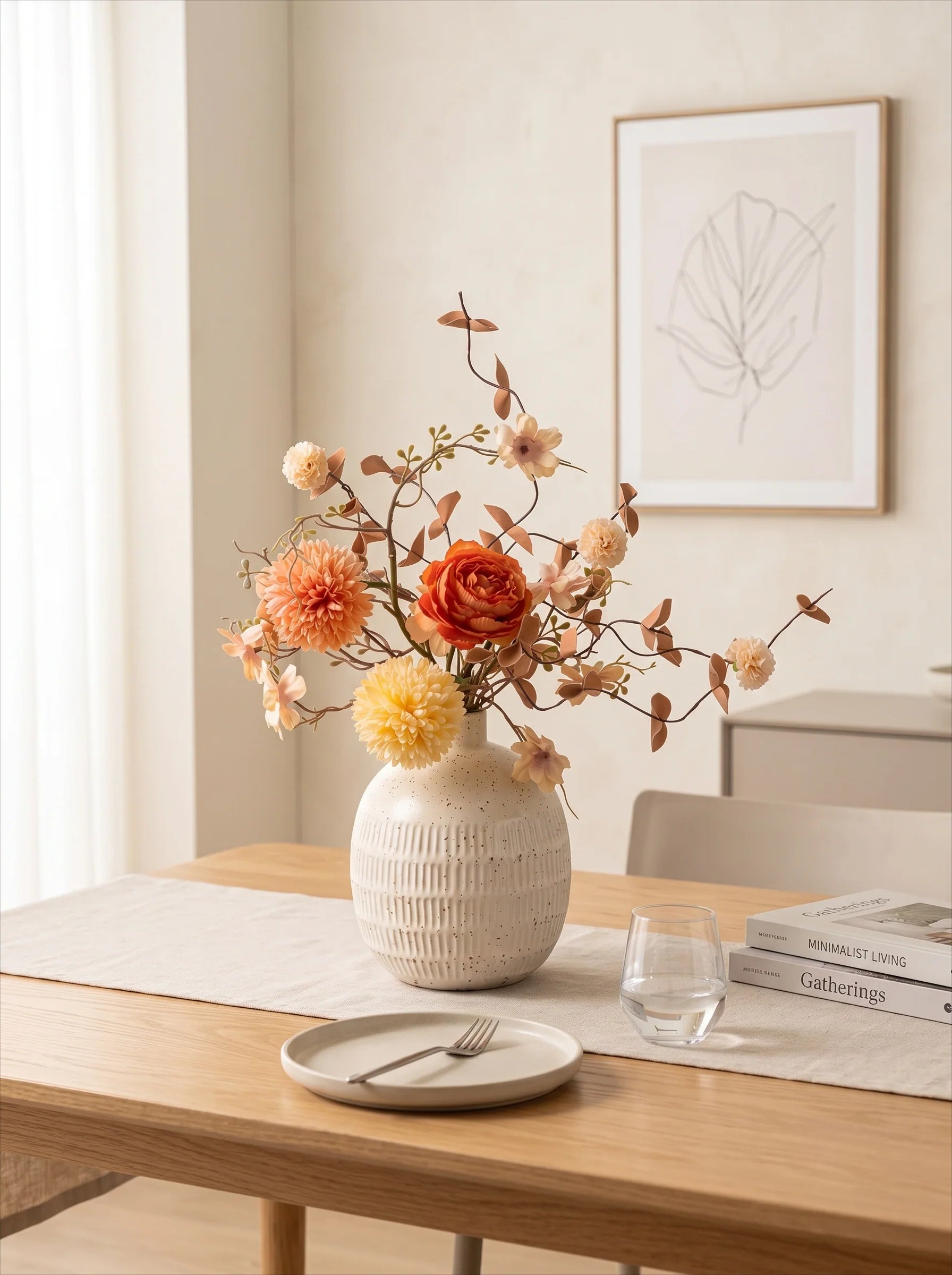 Künstliches Blumenarrangement Herbst Sphärische Blüte