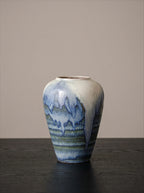 Artisan Blue Reactive Glaze Ceramic Vase