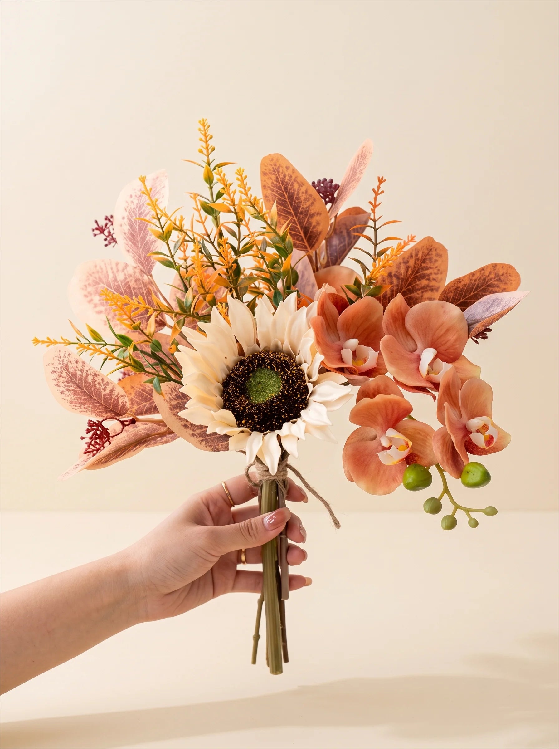 Faux Autumn Arrangement - Sunflower & Autumn Blooms