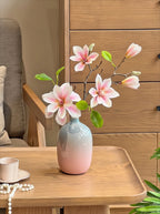 Pink Magnolia Gradient Vase Faux Floral Arrangement with Vase