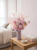 Nordic Pastel Peony Hydrangea Eucalyptus Artificial Floral Arrangement