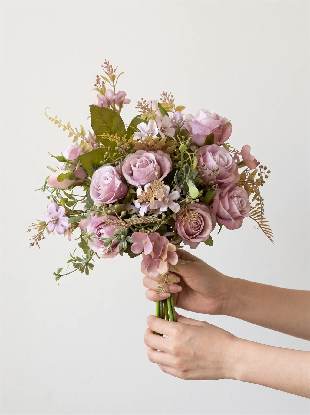 Romantic Rosette Cluster Faux Floral Arrangement