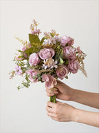 Romantic Rosette Cluster Faux Floral Arrangement