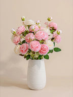 Elegant Blush Pink & Cream English Rose Artificial Floral Arrangement with Luxe Realism