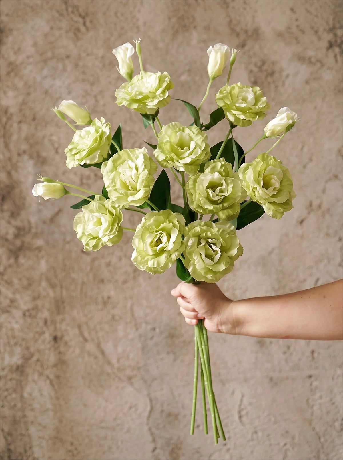 Elegante grüne Lisianthus-Kunstblumen-Arrangements – Chavanic