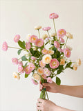 Champagne Blush Ranunculus Elegance Faux Floral Arrangement