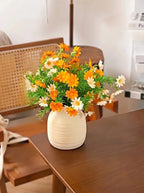 Minimalist Sunset Daisy Tabletop Faux Floral Arrangement