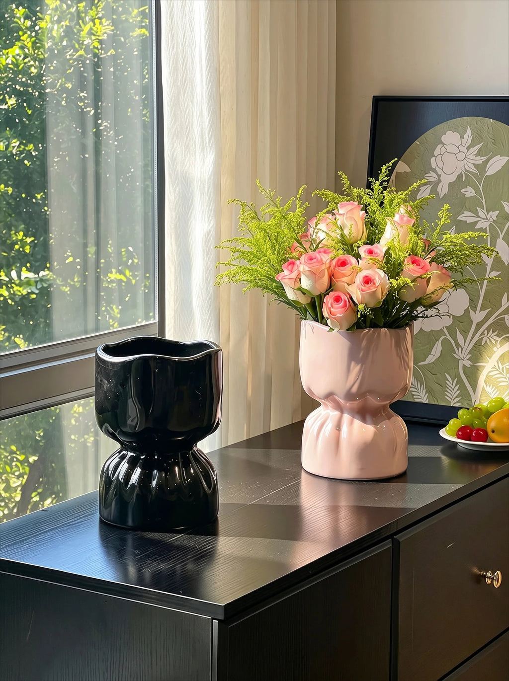 Moderner Künstlerischer Faltkeramik-Taschenvase  