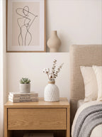 Rope Trimmed Textured Vase - White