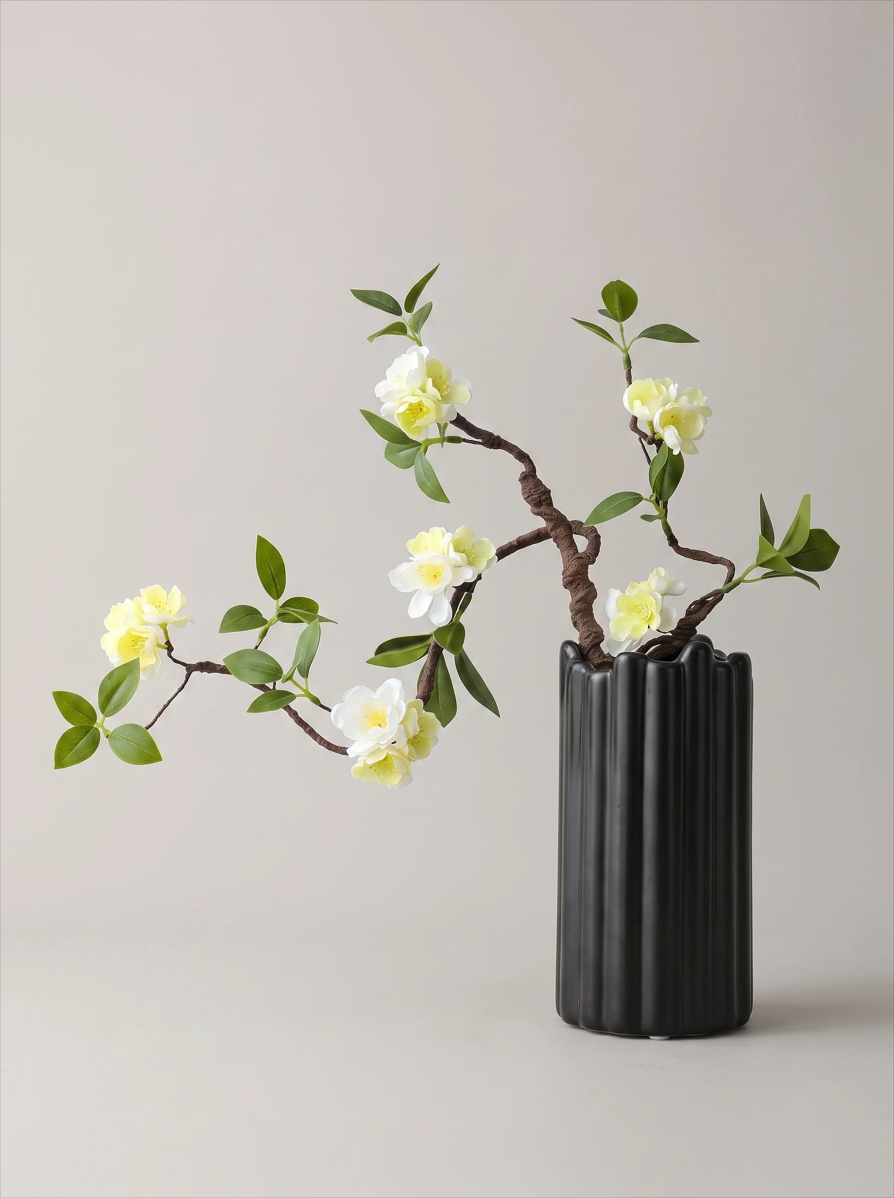Minimalist Zen Sculptural Blossom Branch Artificial Floral Arrangement