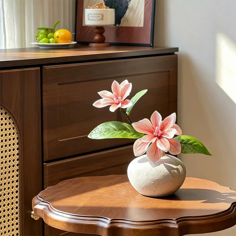 Serene Blush Magnolia Sculptural Silhouette Artificial Floral Arrangement