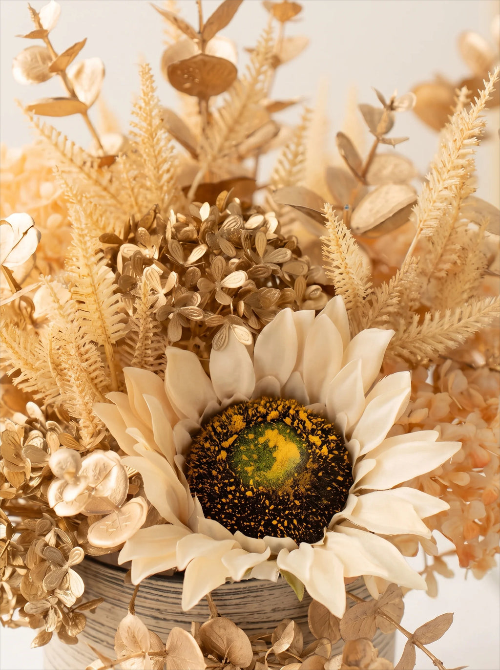 Autumn Retro Sunflower Artificial Flower Arrangement with Vase