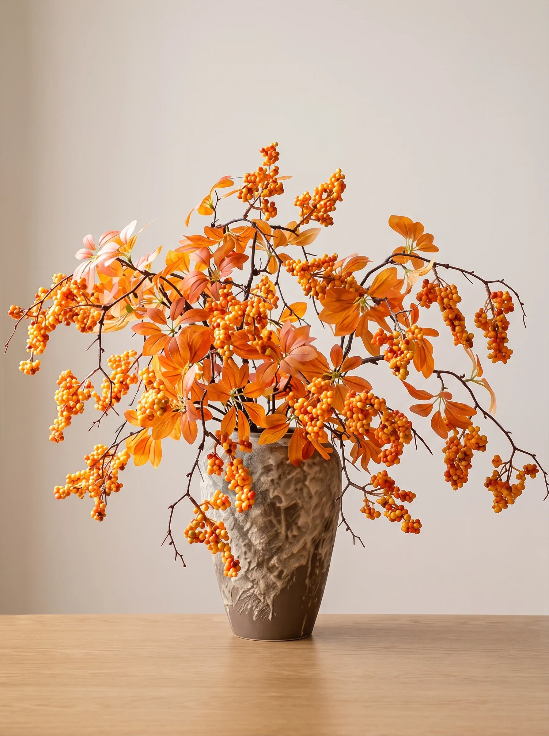 Warm Terracotta Fortune Cluster Faux Floral Arrangement