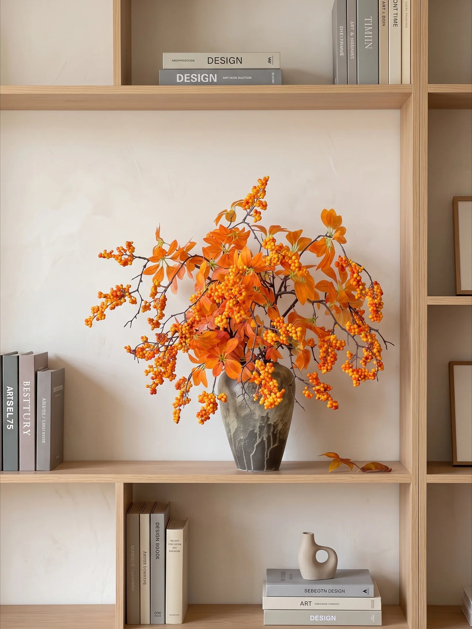 Warm Terracotta Fortune Cluster Faux Floral Arrangement