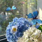 Dreamy Blue Butterfly Hydrangea Artificial Floral Arrangement