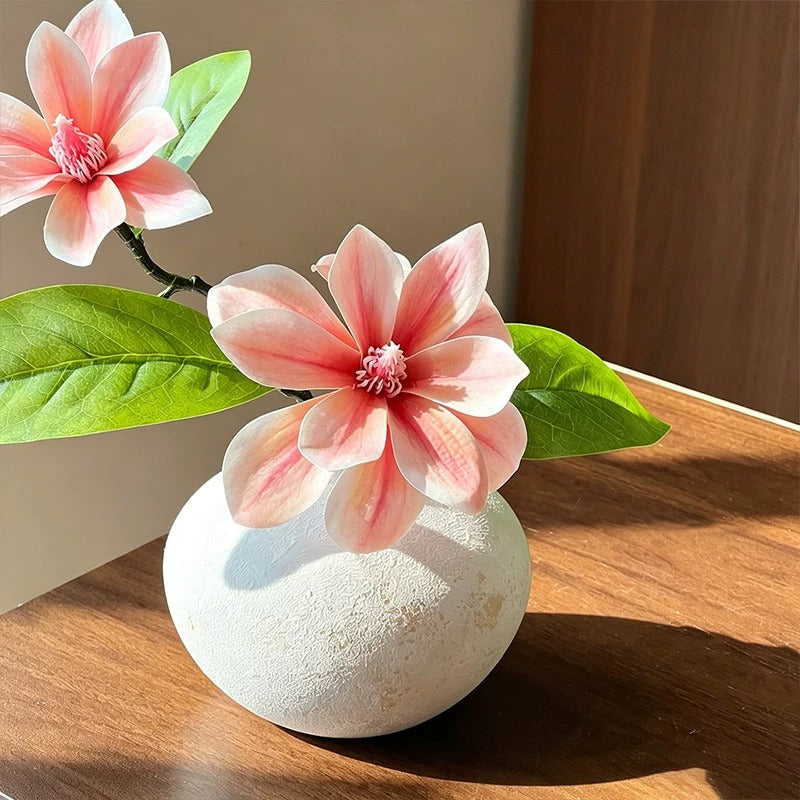 Serene Blush Magnolia Sculptural Silhouette Artificial Floral Arrangement