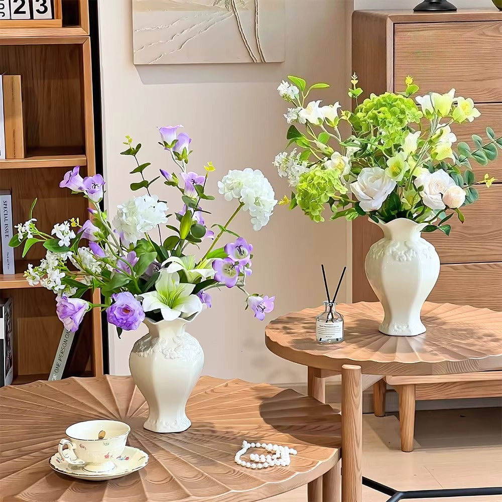 Serene Lavender Blossom Tabletop konstgjord blomsterarrangemang
