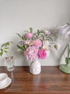 Blush Woodland Rose & Hydrangea Faux Floral Arrangement