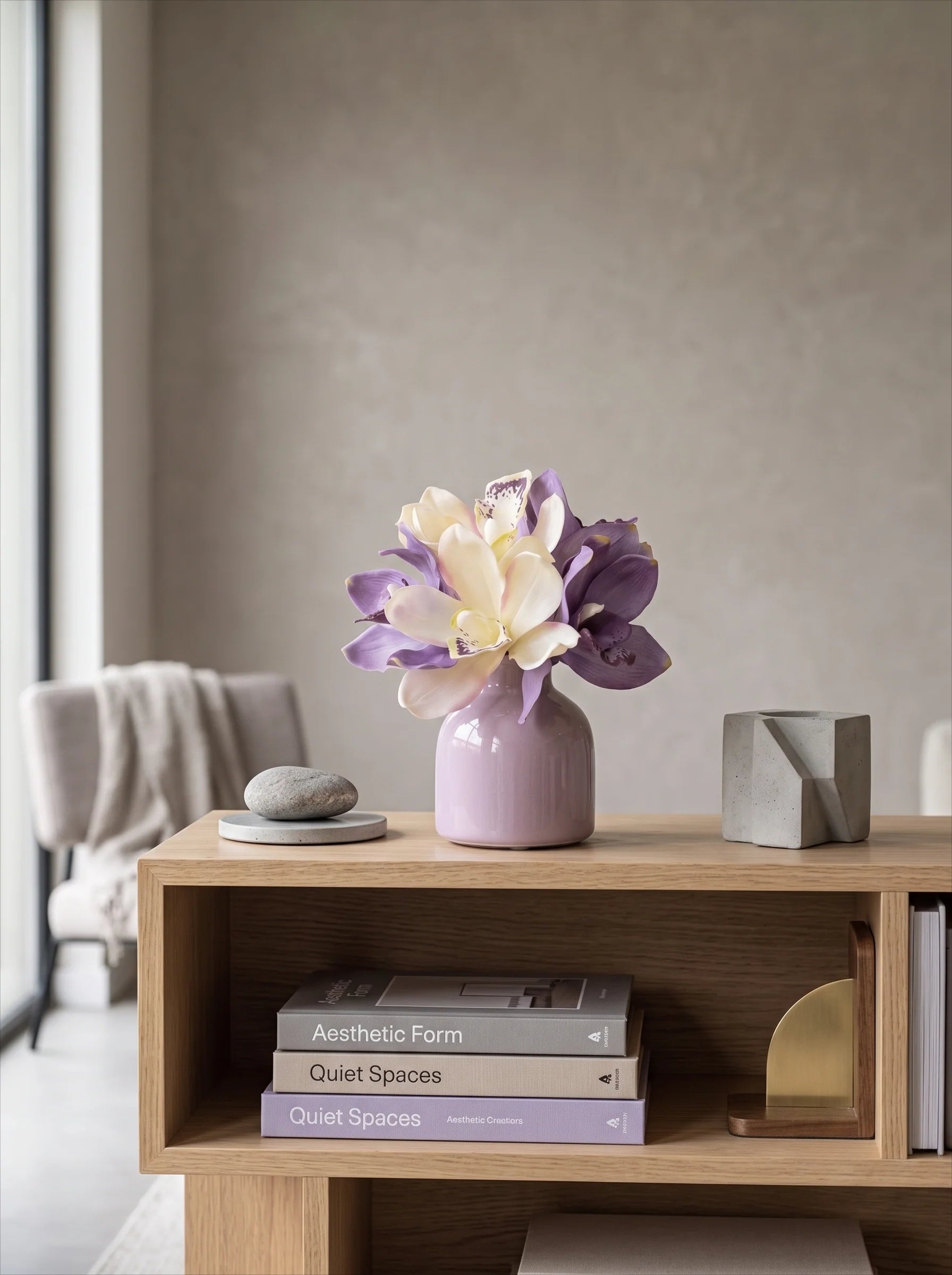 Lavender Cymbidium Faux Floral Arrangement