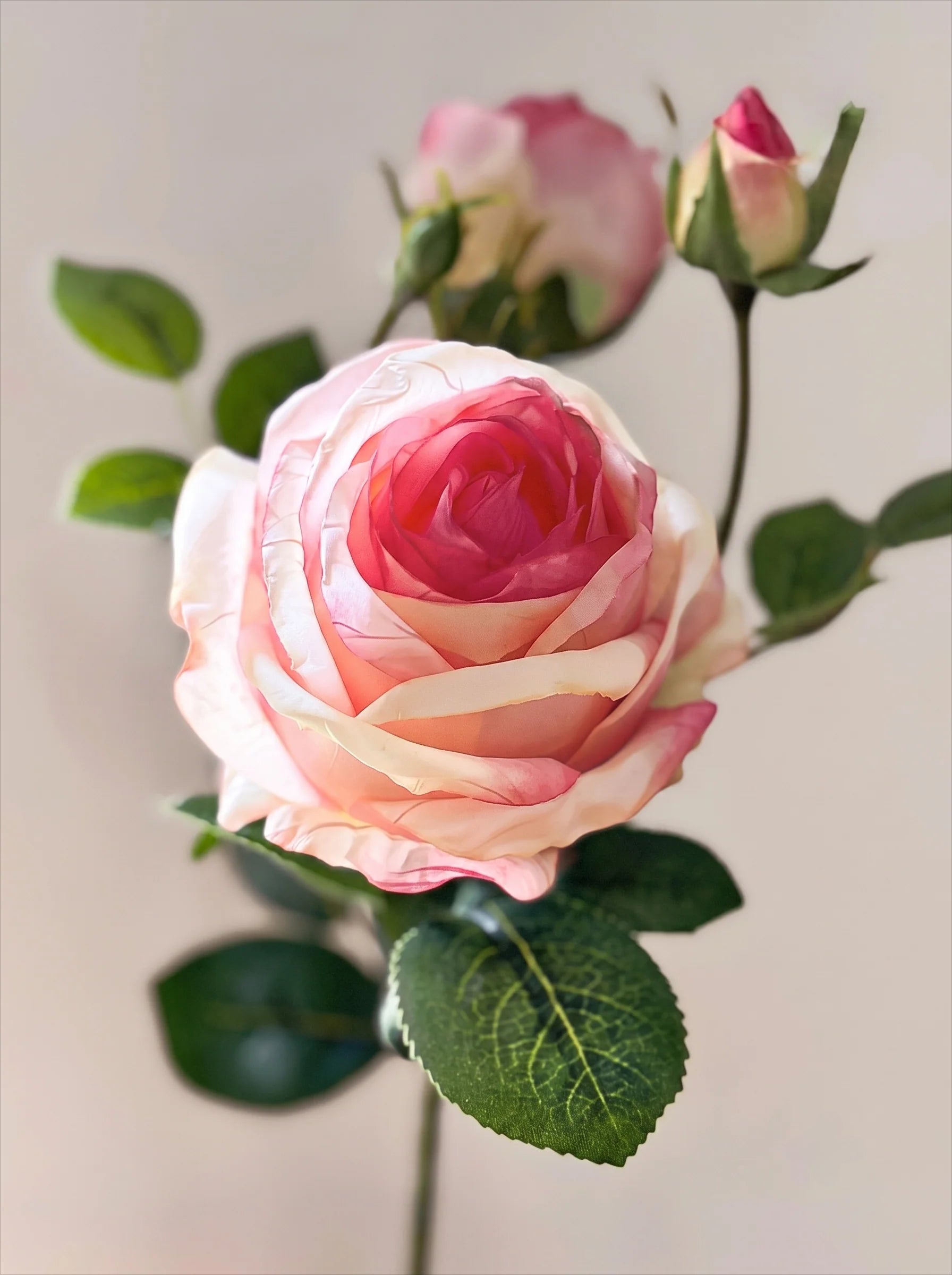 Ethereal Blush Rose Tablescape Faux Floral Arrangement