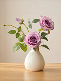 Dammig Lavendel Ros konstgjord blomsterarrangemang med vas