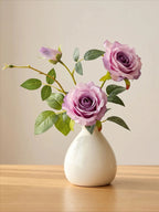 Dammig Lavendel Ros konstgjord blomsterarrangemang med vas