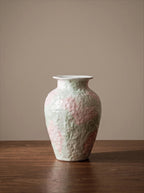 Artistic Pastel Pink Watercolor Textured Ceramic Vase