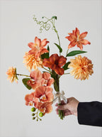 Luxe Terracotta Orchid & Dahlia Ensemble Faux Floral Arrangement