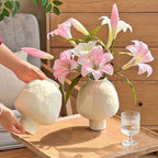 Organic Textured Off-White Ceramic Vase