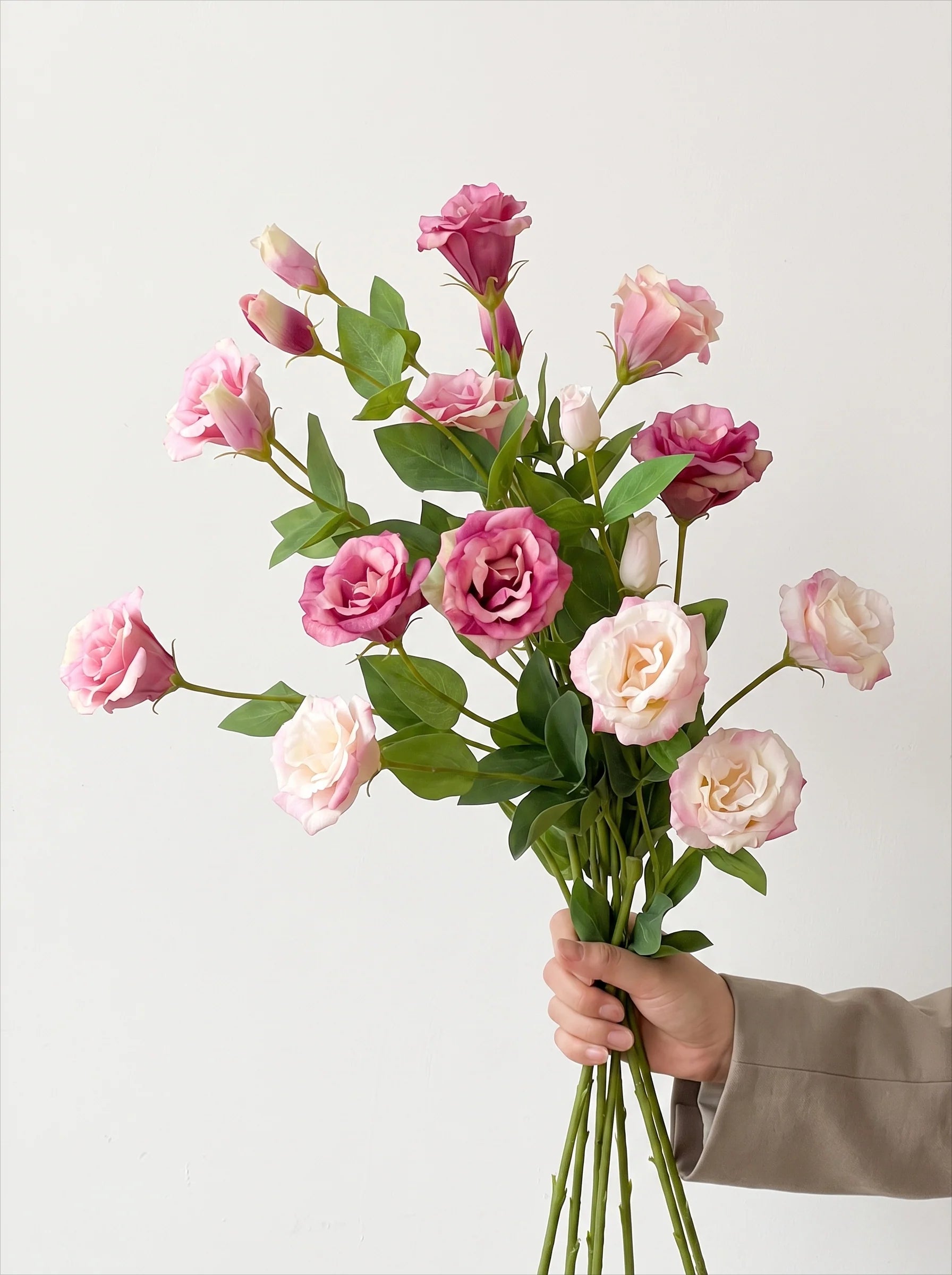 Dusty Pink Platycodon Bloom Faux Floral Arrangement