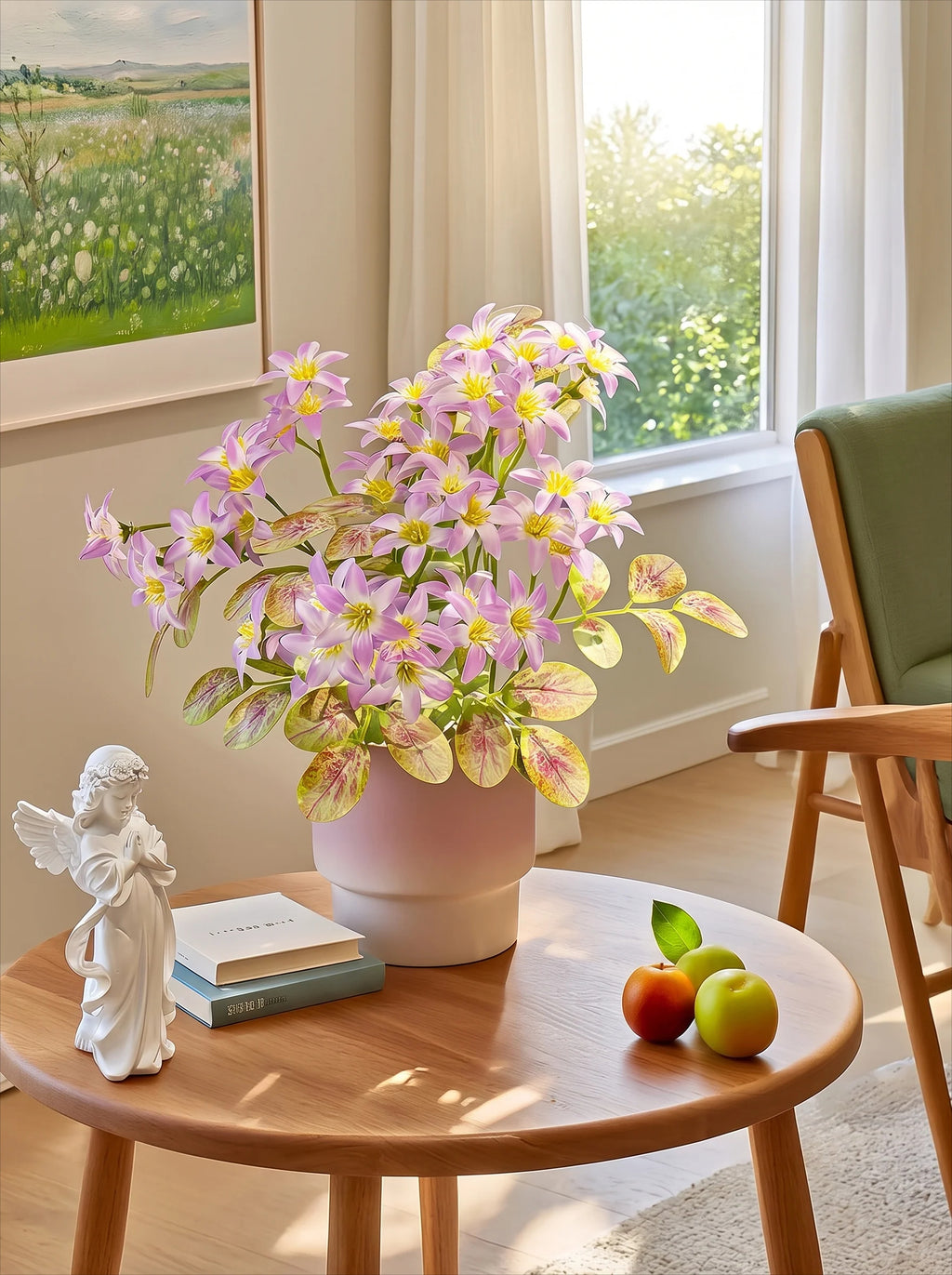 Minimalist Blush Jasmine Potted Faux Floral Arrangement