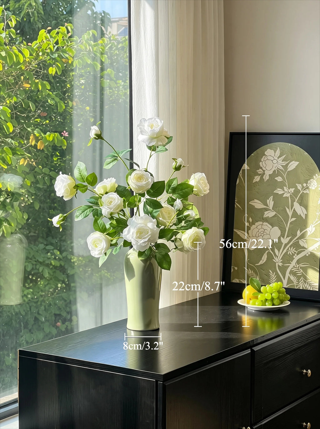 Luxurious Romantic White Starry Rose Faux Floral Arrangement