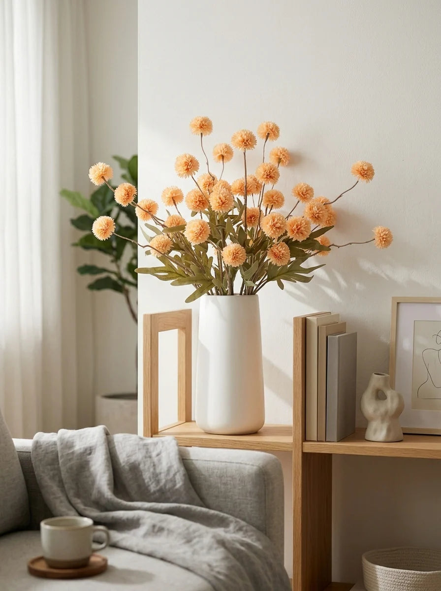 Golden Hour Pom-Pom Artificial Floral Arrangement