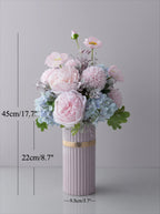 Nordic Romantic Spring Peony & Hydrangea Artificial Floral Arrangement