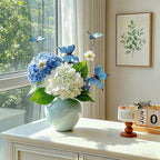 Dreamy Blue Butterfly Hydrangea Artificial Floral Arrangement