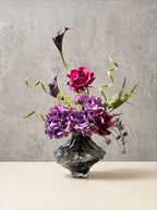 Moody Purple Hydrangea & Rose Faux Floral Arrangement