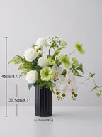 Modern Elegant White Orchid & Greenery Artificial Floral Arrangement