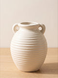 Cremefarbene Duo-Vase mit Wellenstruktur