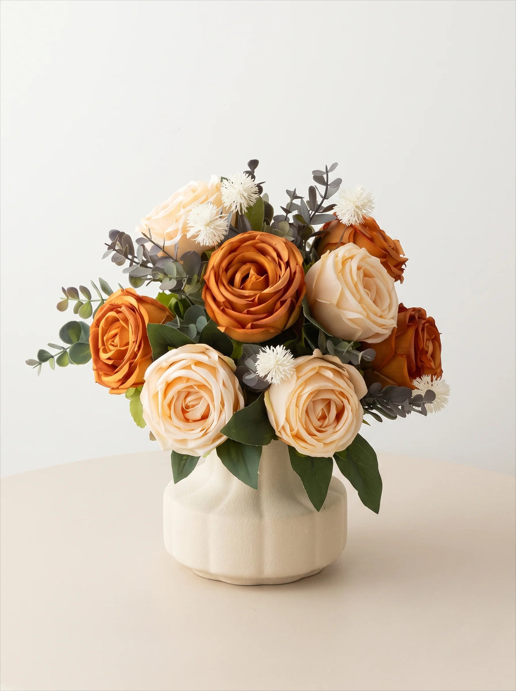 Textured Ribbed Vase - Creamy White