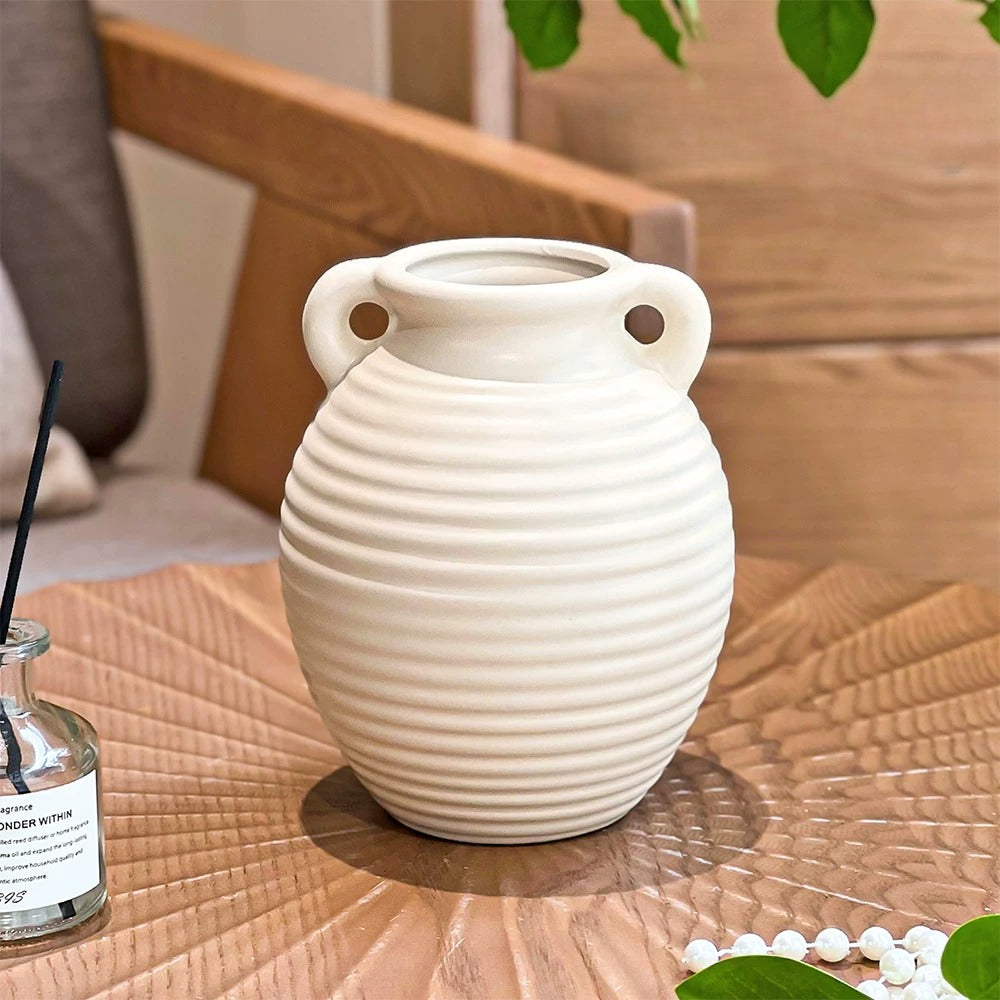 Creamy Ripple Texture Duo Ear Vase