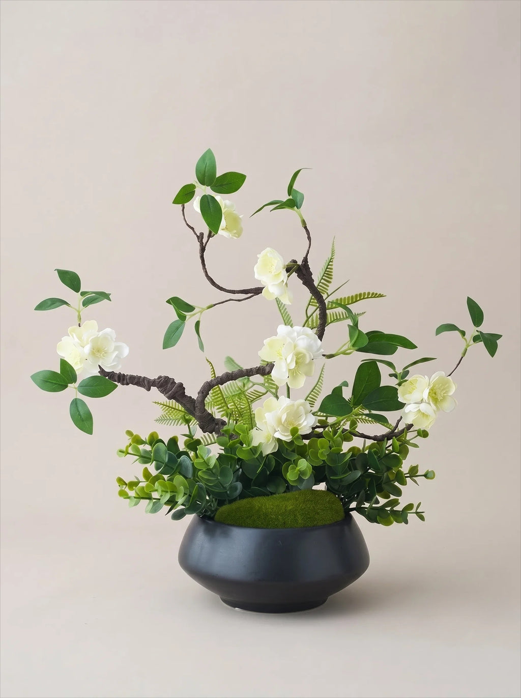 Luxury Zen Asian-Inspired Plum Blossom Artificial Floral Arrangement