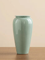 Artisan Sage Green Crackle Ceramic Vase