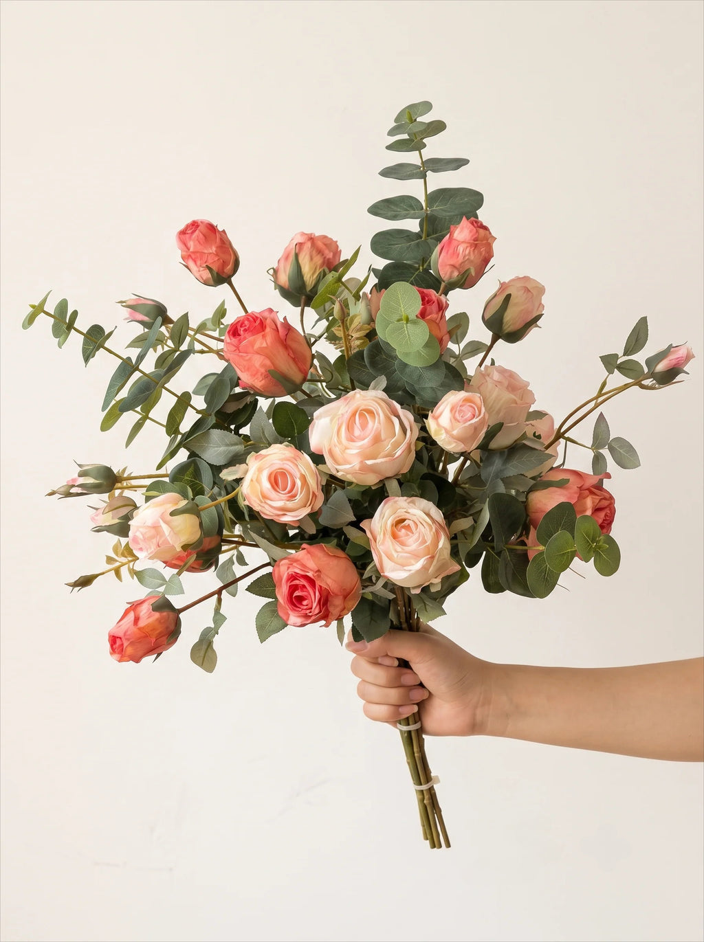 Luxury Blush Pink Rose Modern Artificial Floral Arrangement