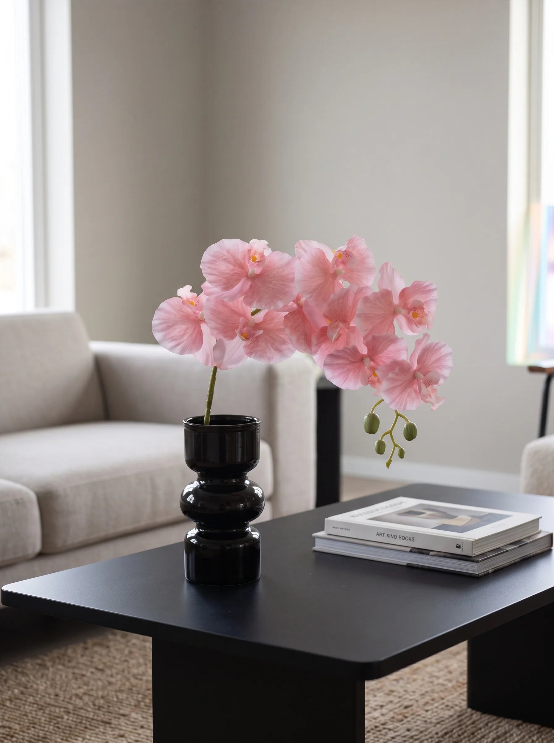 Lavender Orchid Elegance Artisan Faux Floral Arrangement